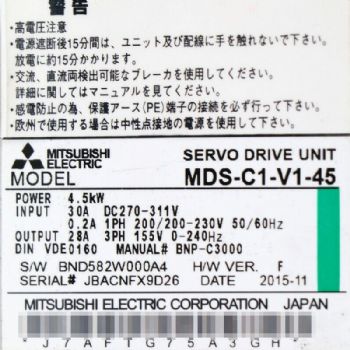 三菱mds-c1-v1-45伺服驱动单元