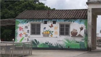 河北廊坊吉利汽车墙体喷绘广告前景 KTV墙画