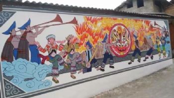 四川绵阳珠宝刷墙广告 风电塔筒墙面绘画
