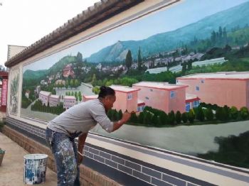 四川宜宾补习学校墙体广告 展览馆墙面绘画