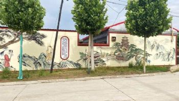 湖南常德古典墙体绘画 有勇立潮头