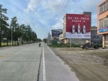 湖北随州手绘广告,花雕酒户外刷广告,通道美化墙