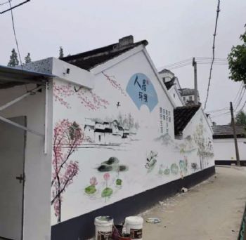 甘肃白银新农村墙体彩绘墙绘展新风 崆峒灵台墙体广告