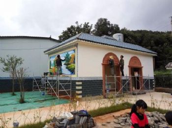 陕西铜川古建彩绘 农村墙体绘画广告