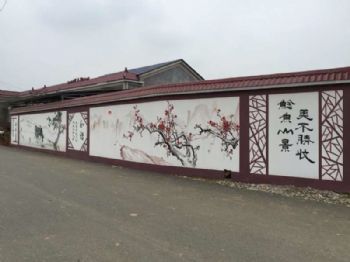 江苏扬州高架桥墙体绘画 艺术墙体彩绘广告