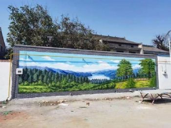 蚌埠古典油画墙体绘画 建材墙体广告