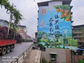 甘肃美丽乡村彩绘壁画 茂名校园文化墙绘 新农村建设墙体彩绘