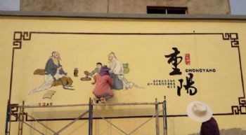 兰州墙体风景彩绘 阳江火锅店墙绘 新农村建设墙体彩绘