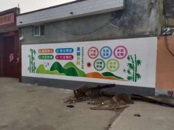 长治新农村文化墙,山西护坡彩绘,3d墙绘壁画