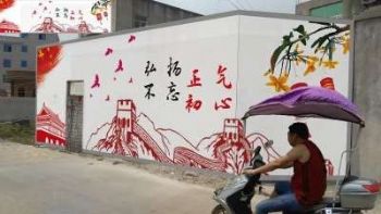 大同手绘墙画,朔州乡村文化墙彩绘,户外墙绘手绘墙