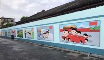 开封文明墙绘走廊,焦作乡村振兴彩绘,手绘壁画