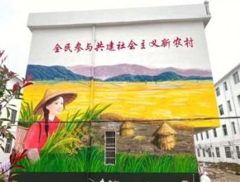 河南彩绘墙画,新乡墙体绘画,石墩彩绘