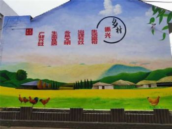 朔州新农村农耕彩绘 农村墙体绘画 山西烟囱画画