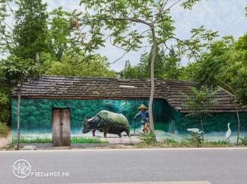 淮安古建筑彩绘 彩绘墙面 徐州烟囱画画