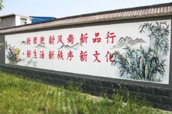 河南墙画手绘迷彩墙绘烟囱彩绘 施工上心