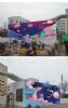湖北校园彩绘经久不褪色 烟囱画画 古建筑彩绘