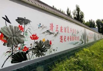 白银振兴乡村绘画 网红墙绘街道快速交付 水塔美化工程