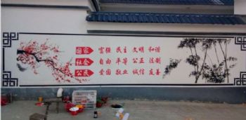 白银配电箱彩绘 墙壁彩绘完善服务 烟囱外壁写字