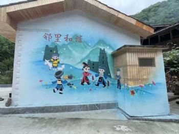 河南许昌县墙绘具有环保性,餐厅墙绘,冷却塔彩绘