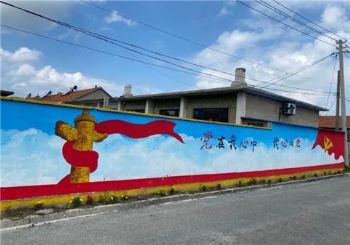 河南林州乡村振兴墙绘自有画师,石墩彩绘,烟囱美化公司