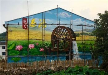山西吉县乡村振兴墙画手绘完善服务,彩绘墙面筒仓彩绘