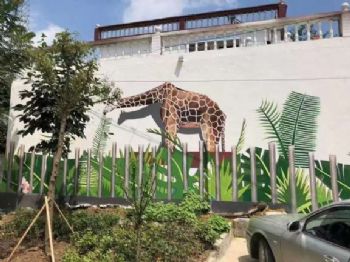 河源墙体风景彩绘,揭阳通道美化墙,广州美化烟囱