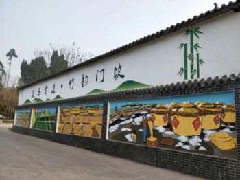大同高墙手绘广告烟囱美化刷油漆美丽乡村墙体画 打入群众