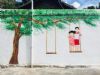 甘肃定西幼儿园彩绘墙改善村容面貌 白银景泰墙体广告