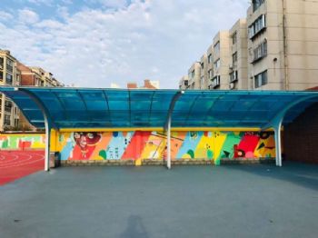 马鞍山五星级酒店墙面绘画 学校地面彩绘