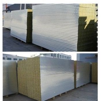 岩棉保温板夹芯板钢结构工程一体板生产