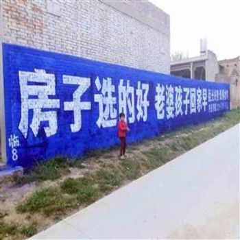 四川遂宁房地产墙体喷绘,广汉市户外刷字墙上广告