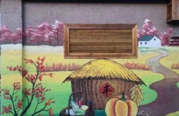 忻州手绘壁画水塔美化饭店酒店彩绘新农村墙面宣传画