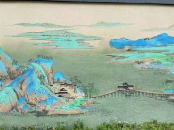 合肥车位彩绘墙面绘画手绘墙画烟囱蓝天白云
