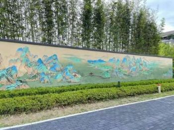襄阳3d手工彩绘 墙体喷画 水泥厂美化 外墙墙画