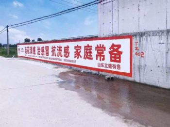 甘肃定西墙体广告 墙上写标语 崆峒泾川新农村建设墙体彩绘